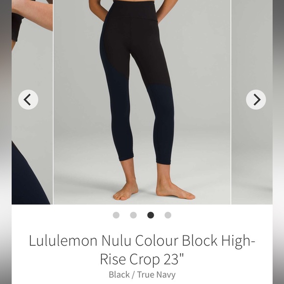lululemon athletica Pants - EUC Lululemon Nulu Colour Block High-Rise Crop 23” Black/True Navy